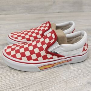Vans Kids Red Checkered Slip-On Shoes